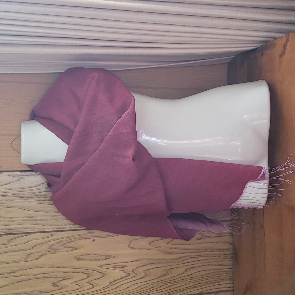 Reversible Silk Blend Pashmina with Fringe Made in Nepal